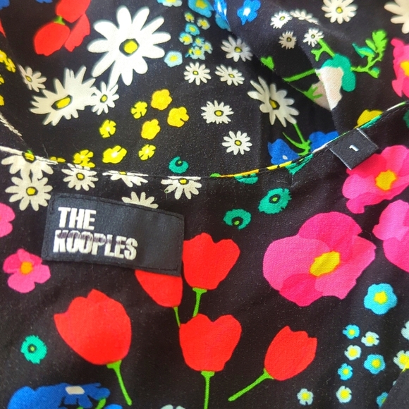 The Kooples Shirt Sleeve Floral Printed Dress - Picture 10 of 12